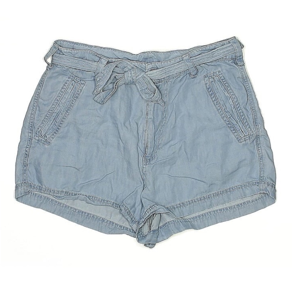 Guess Lt  Denim Hi Waist Washed Shorts With Belt